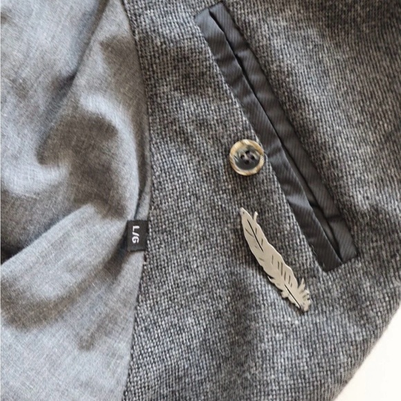 18 Waits Wool Blend Blazer Jacket Made in Canada sz L grey - Picture 9 of 9